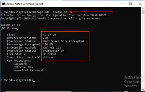 I used something similar to the post above to determine if BitLocker had been enabled over a drive from the manufacture which will always have unknown or none in the identification field. . How to check bitlocker encryption status powershell